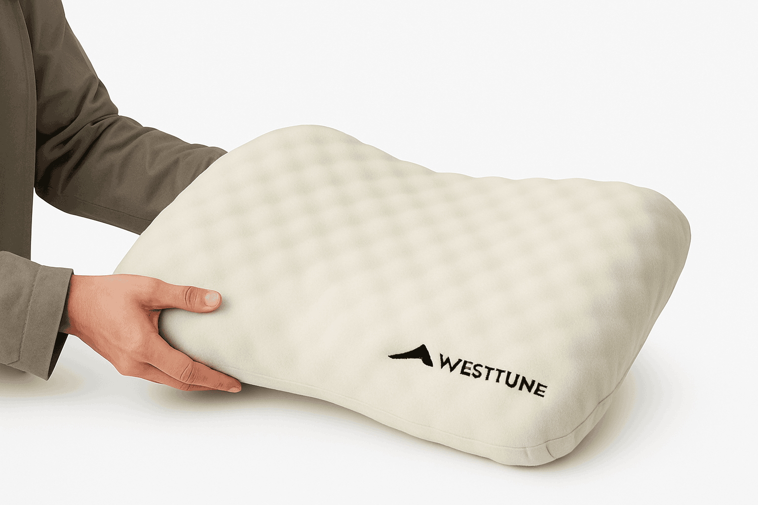Camping Inflatable Pillow for Neck and Lumbar Support-Off-white