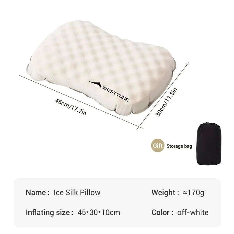 Camping Inflatable Pillow for Neck and Lumbar Support-Off-white
