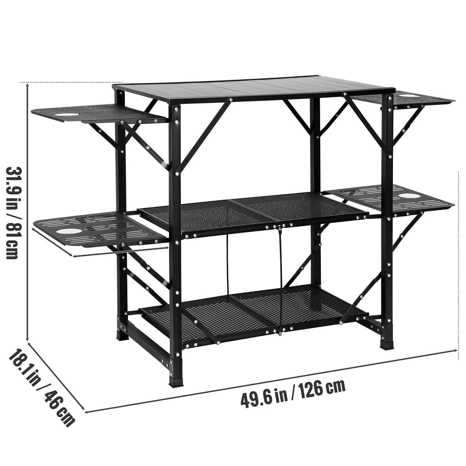 Camping Kitchen Table with Sink, Aluminum Folding Portable Outdoor Cook Station-21.4 lbs / CZECH REPUBLIC
