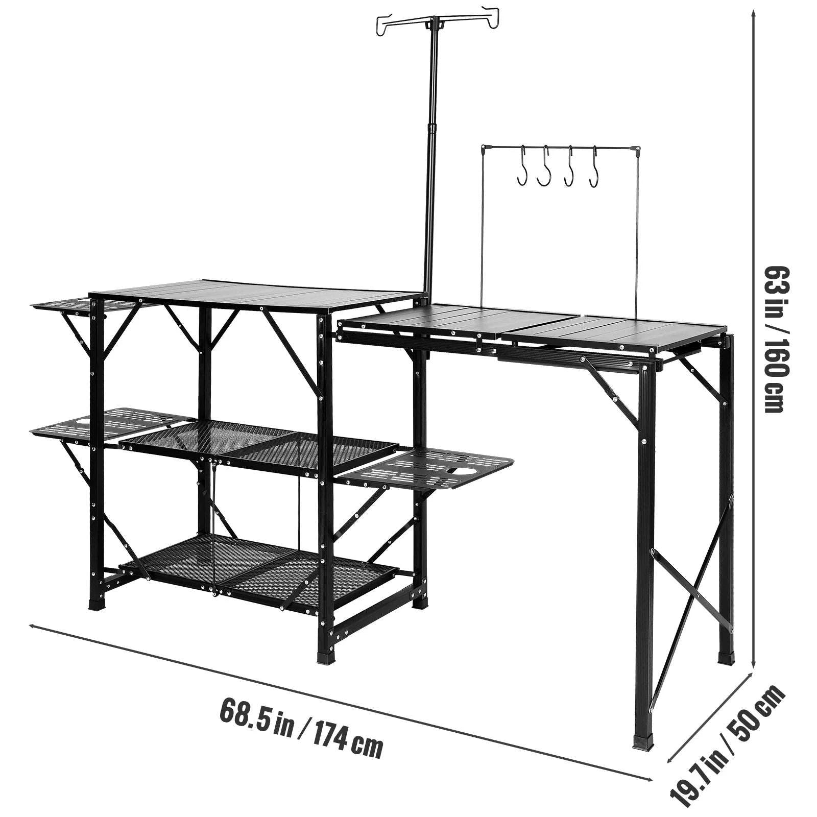 Camping Kitchen Table with Sink, Aluminum Folding Portable Outdoor Cook Station-21.4 lbs / CZECH REPUBLIC