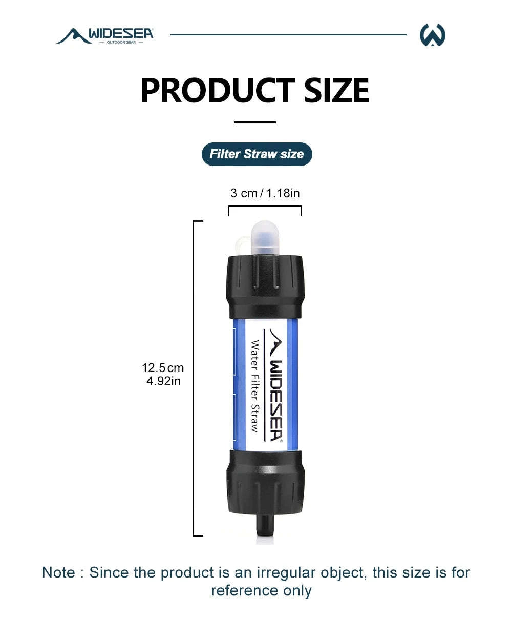 Camping Outdoor Water Purifier Straw with 0.01 Micron Filtration-Blue