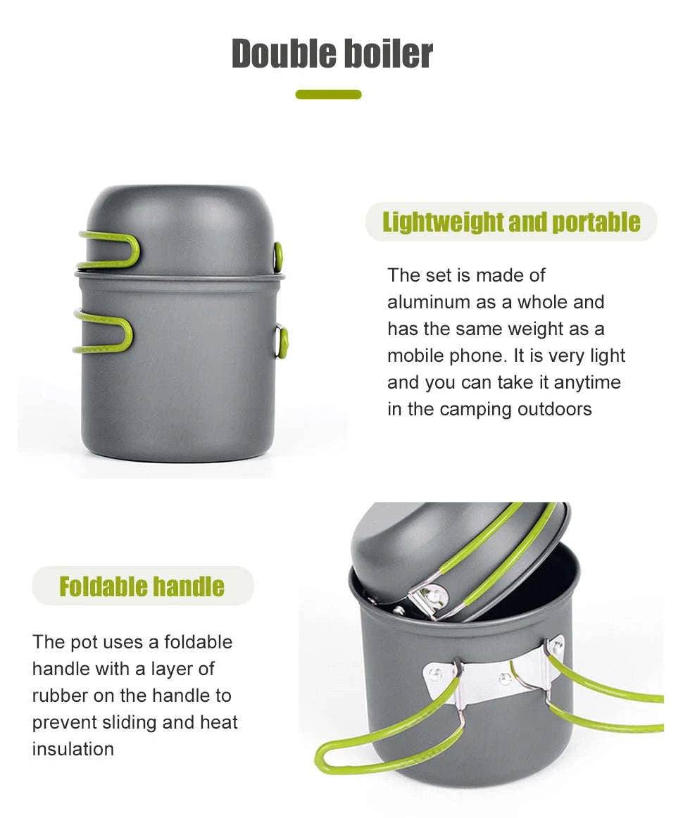 Camping Pot with Non-Stick Surface and Foldable Handle-Pot