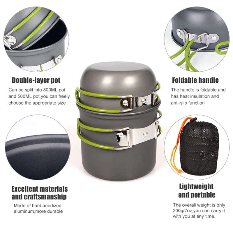 Camping Pot with Non-Stick Surface and Foldable Handle-Pot