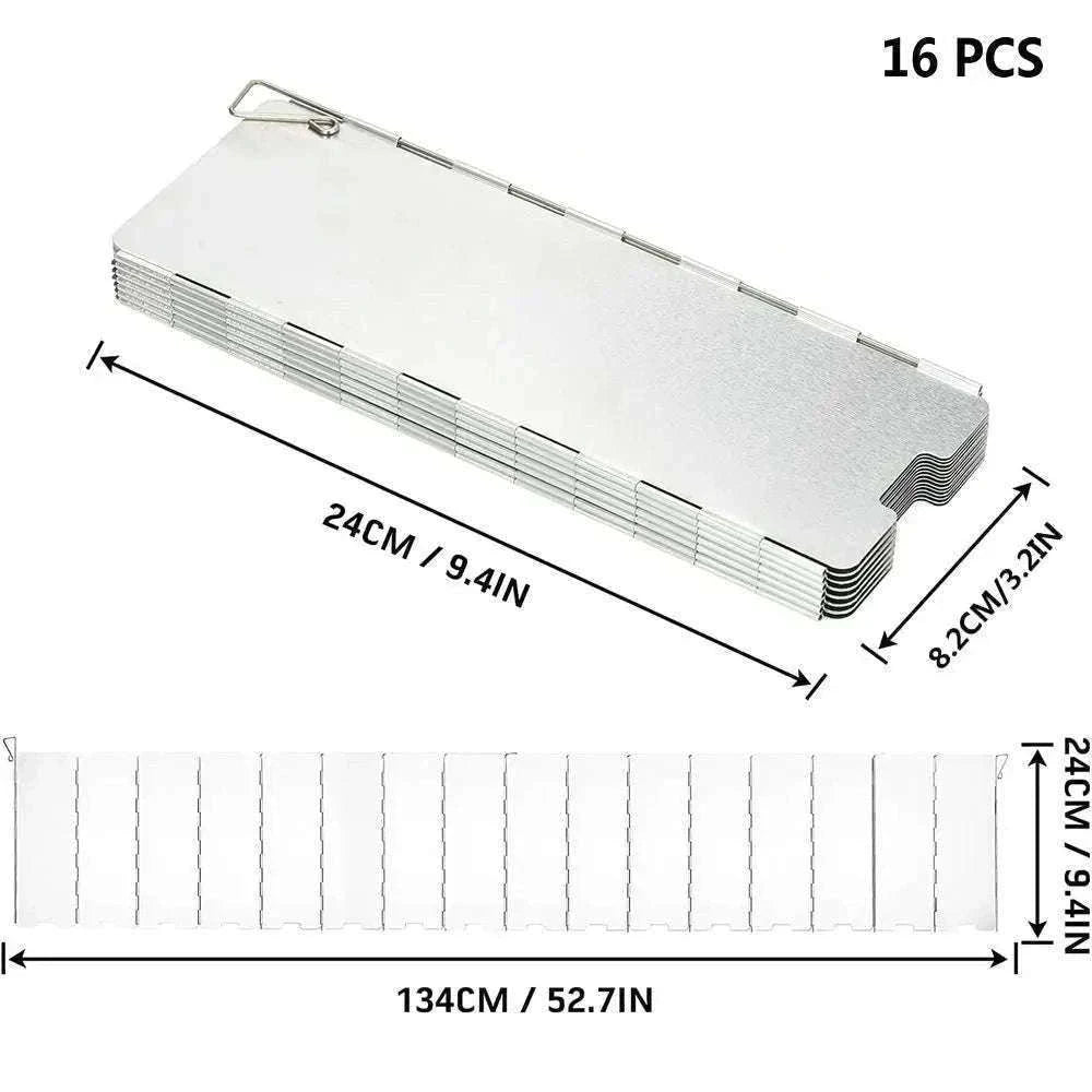 Camping Stove Wind Shield Aluminum Alloy for Stable Outdoor Cooking-8Pcs / CHINA