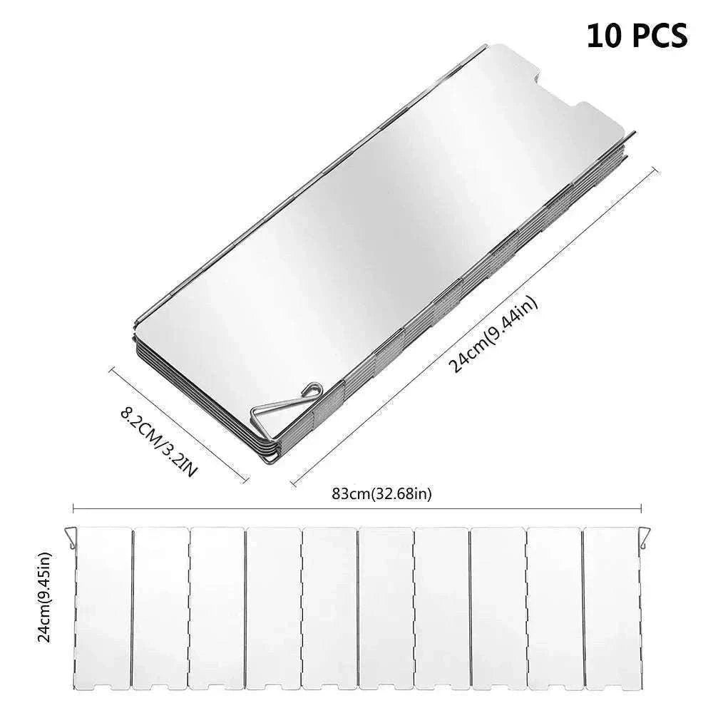 Camping Stove Wind Shield Aluminum Alloy for Stable Outdoor Cooking-8Pcs / CHINA