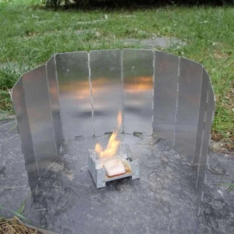 Camping Stove Wind Shield Aluminum Alloy for Stable Outdoor Cooking-8Pcs / CHINA