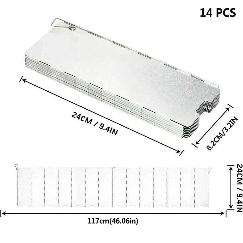 Camping Stove Wind Shield Aluminum Alloy for Stable Outdoor Cooking-8Pcs / CHINA