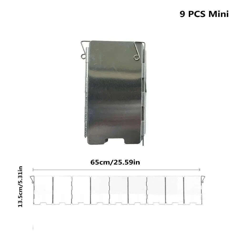 Camping Stove Wind Shield Aluminum Alloy for Stable Outdoor Cooking-8Pcs / CHINA