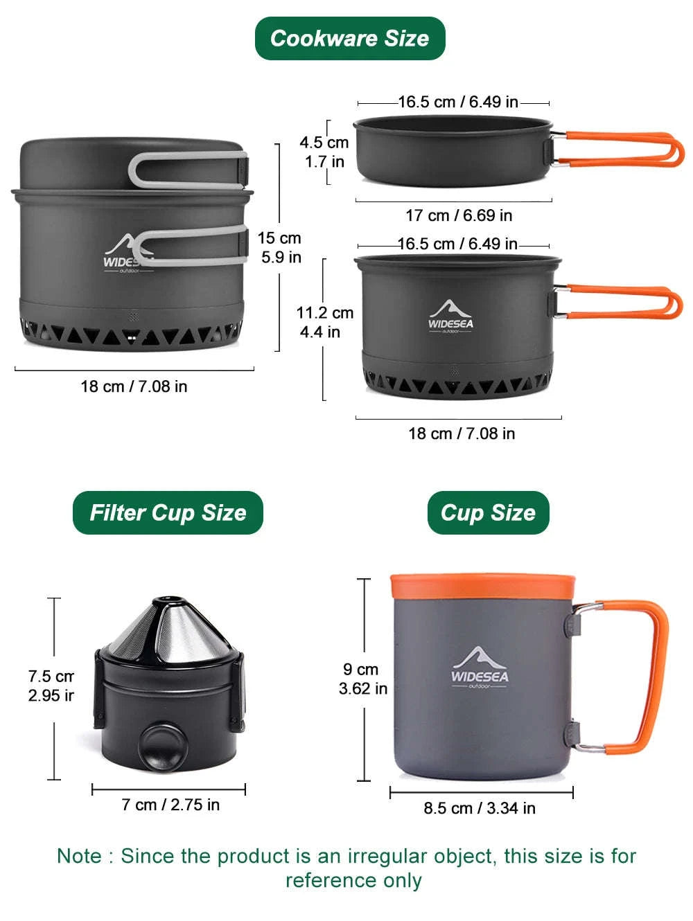 Camping Tableware Outdoor Cookware Set Pots Tourist kettle coffee cup filte Kitchen Equipment Gear Utensils Hiking Picnic Travel-WSC-108 / United States