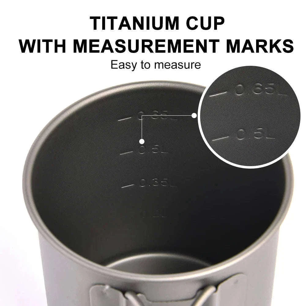 Camping Titanium Mug 0.6L-Titanium Cup 600ML / China Mainland
