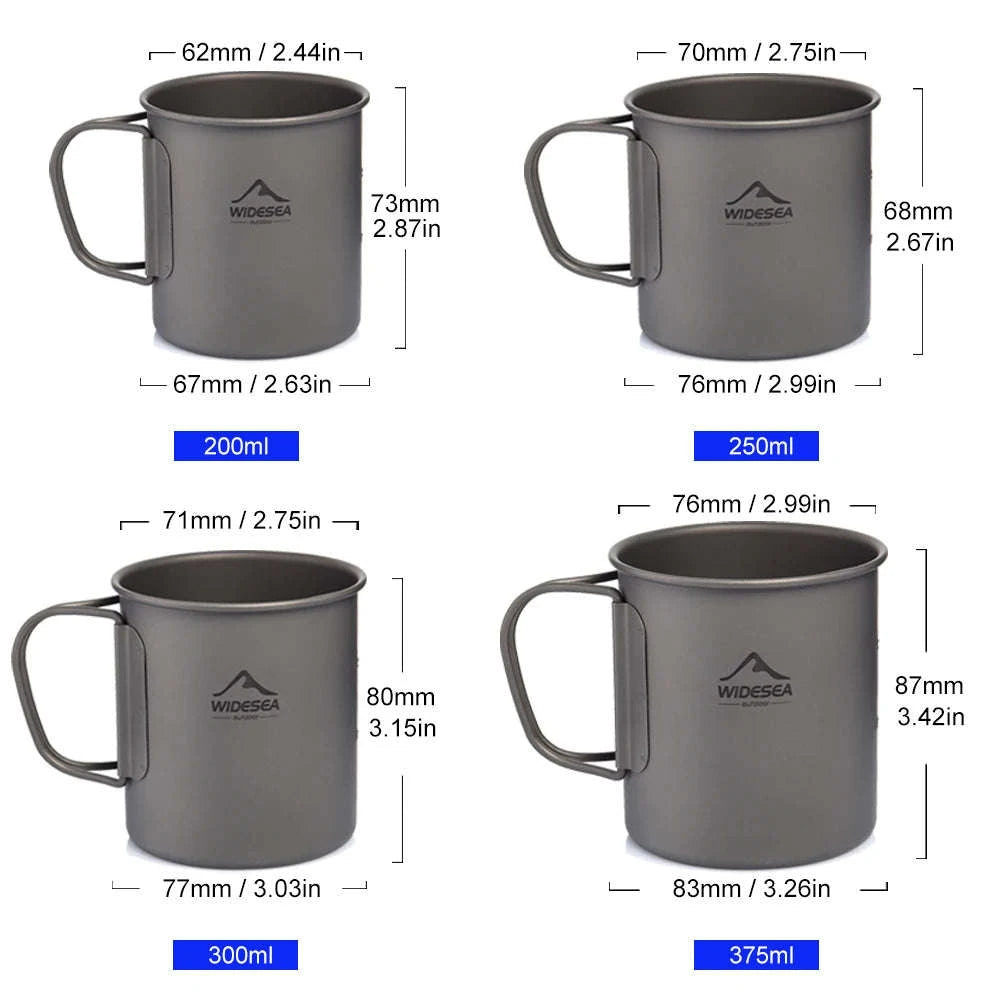 Camping Titanium Mug 0.6L-Titanium Cup 600ML / China Mainland