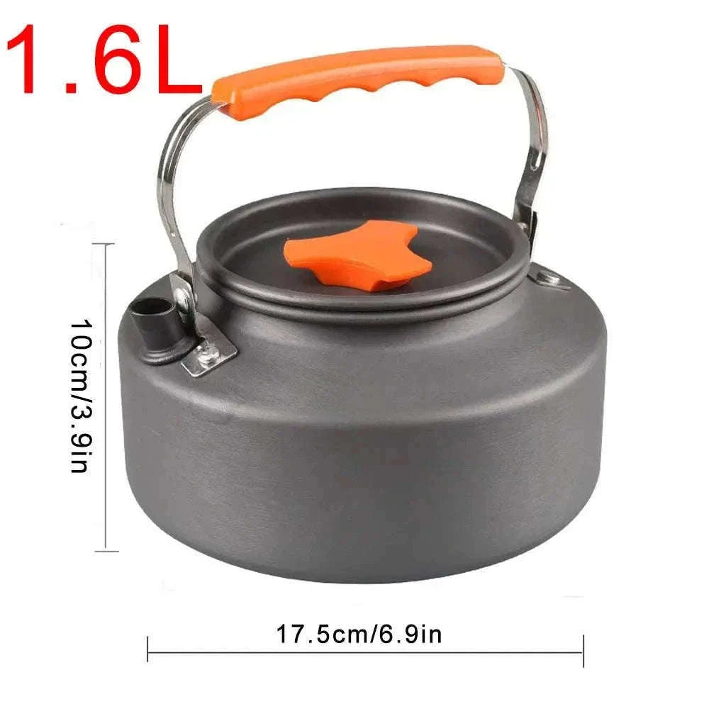 Camping Water Kettle Lightweight Aluminium Alloy 1.1L for Outdoor Travel Hiking Picnic-Dark Grey