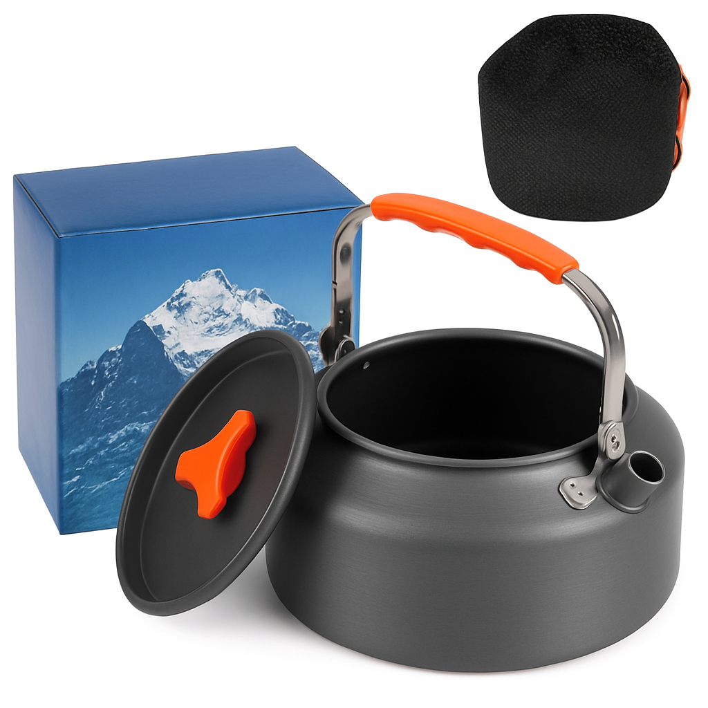 Camping Water Kettle Lightweight Aluminium Alloy 1.1L for Outdoor Travel Hiking Picnic