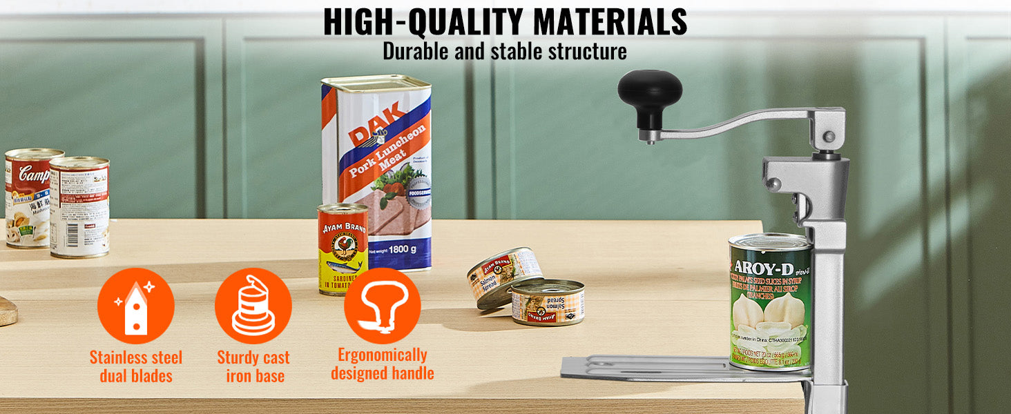 Commercial Manual Can Opener Tabletop Adjustable 11.8–15.75 Inch