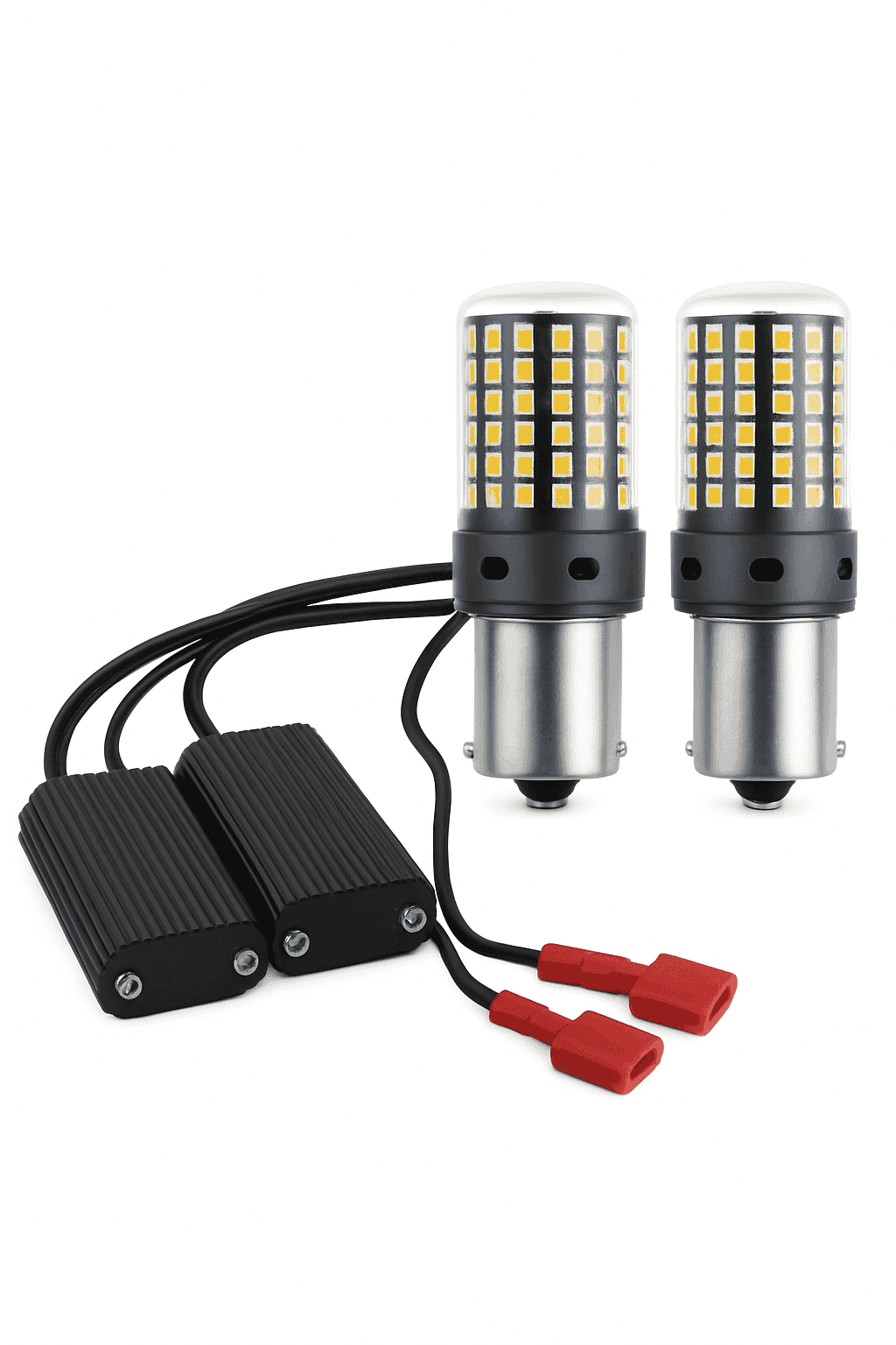 Canbus LED Turn Signal Bulbs Dual Color 12V 2-Pack-1156 BAU15S PY21W / White-Yellow