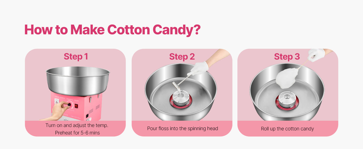 Commercial Cotton Candy Machine with Large Bowl for Parties