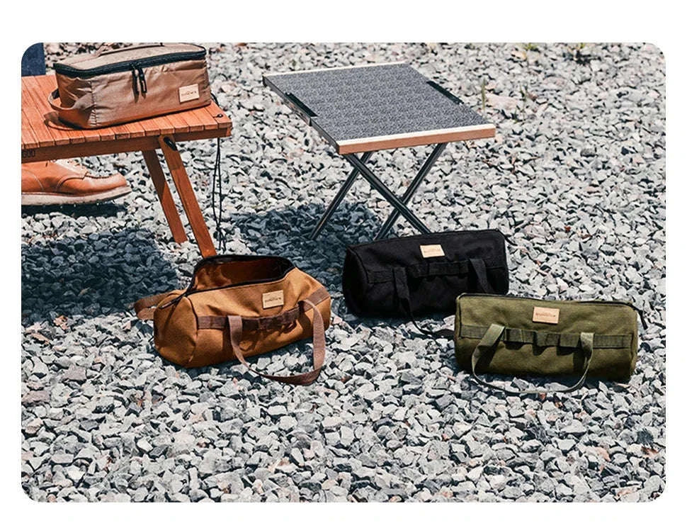 Canvas Camping Storage Bag for Tent Pegs and Small Gear-Army green