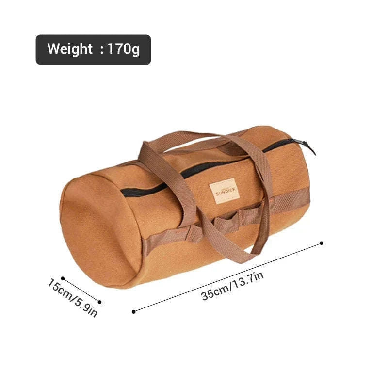 Canvas Camping Storage Bag for Tent Pegs and Small Gear-Army green