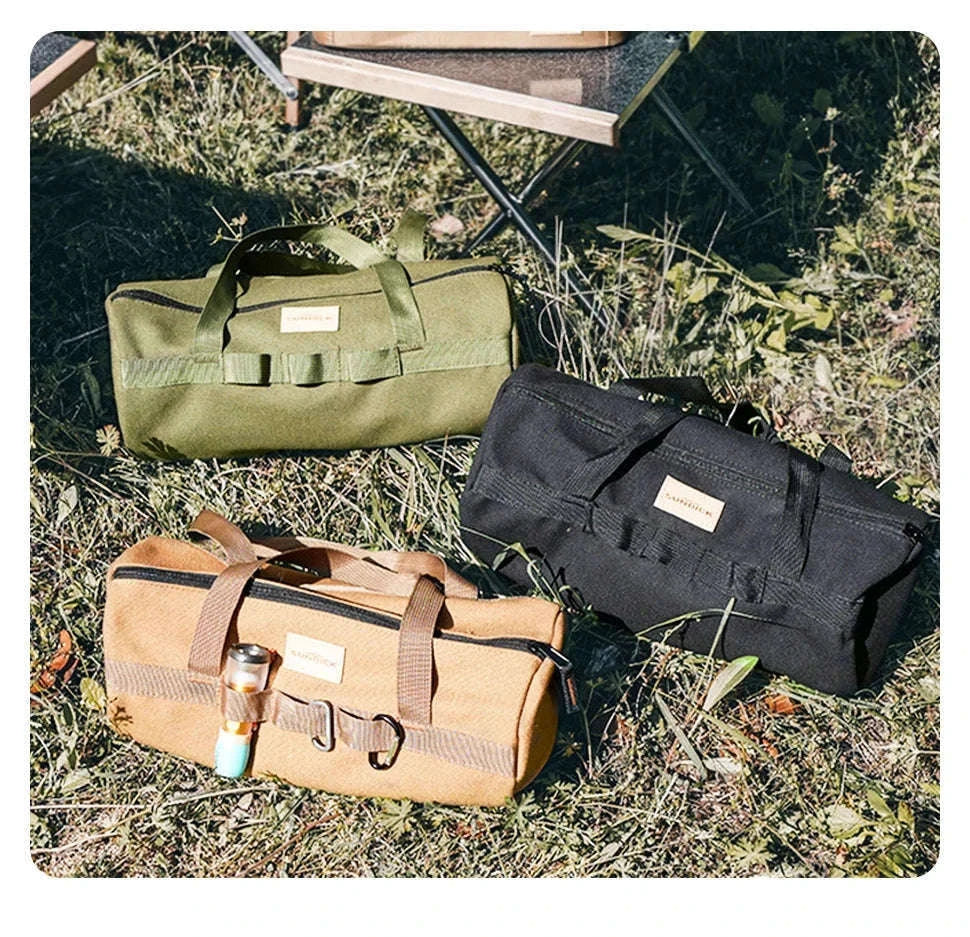 Canvas Camping Storage Bag for Tent Pegs and Small Gear-Army green