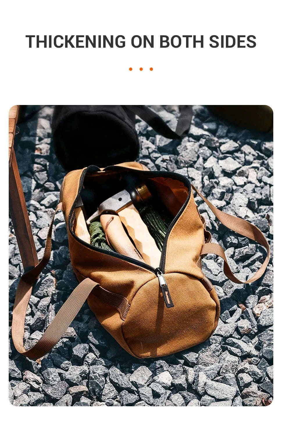 Canvas Camping Storage Bag for Tent Pegs and Small Gear-Army green