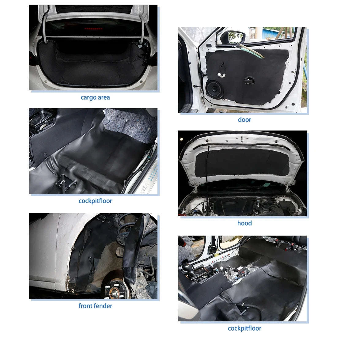 Car Acoustic Foam Sound Insulation Mat Black-5mmx200cmx50cm