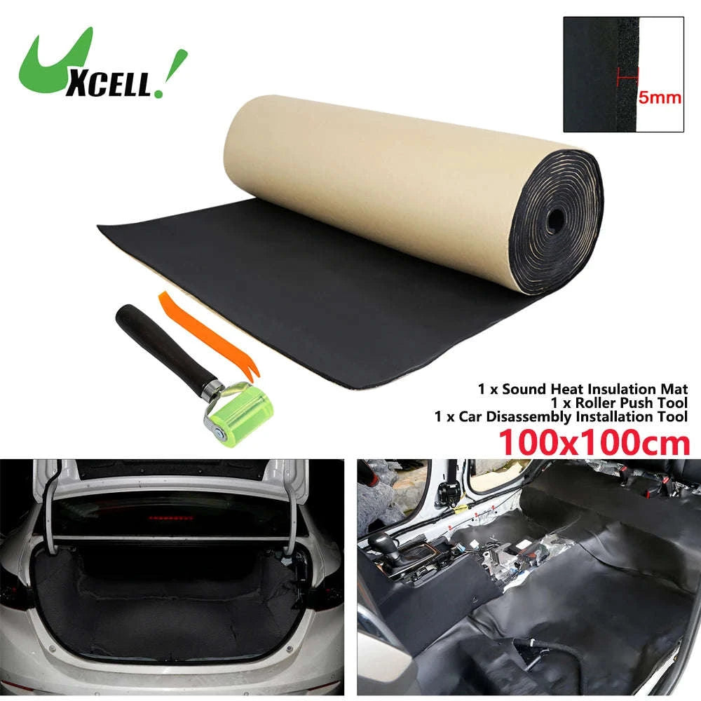 Car Acoustic Foam Sound Insulation Mat Black-5mmx200cmx50cm