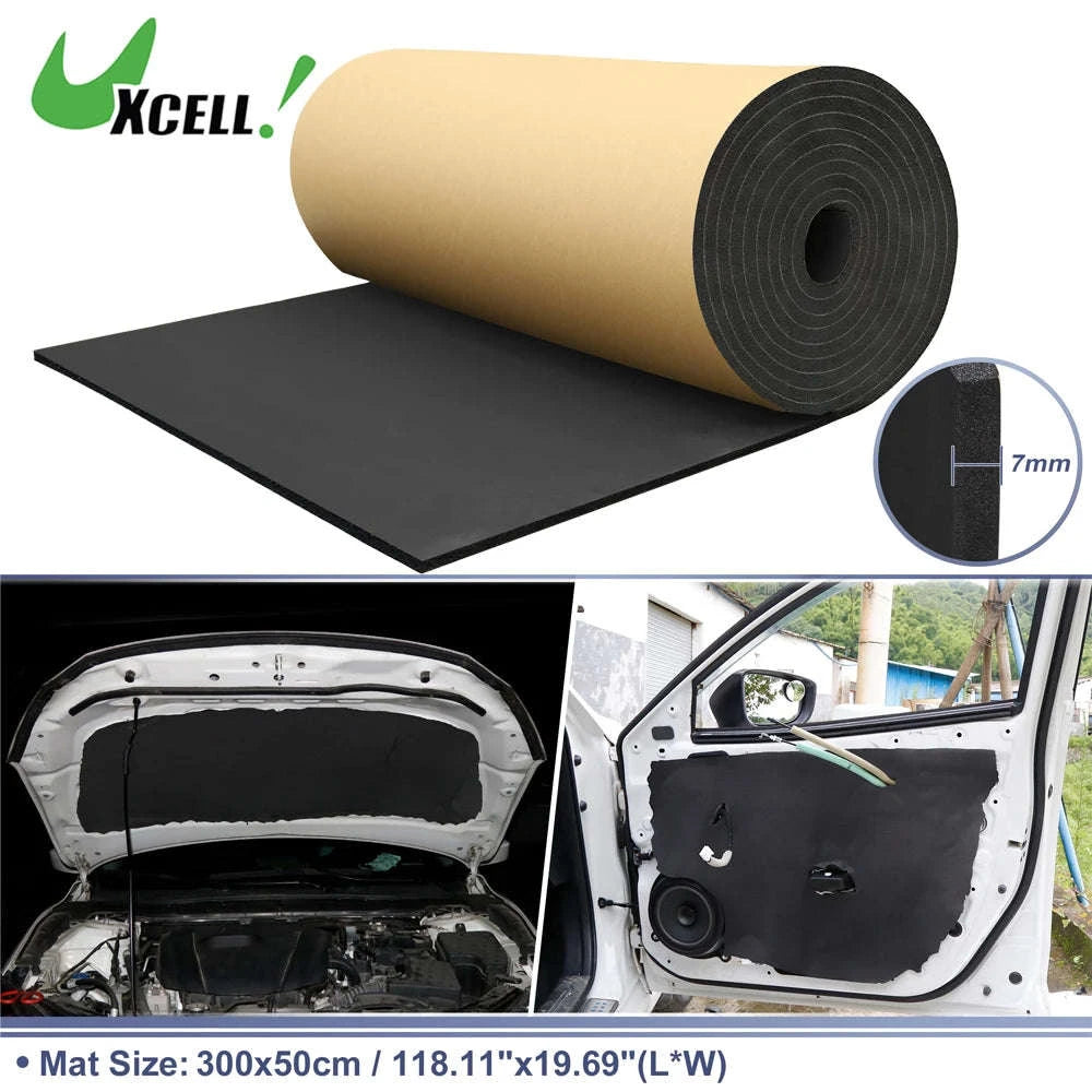 Car Acoustic Foam Sound Insulation Mat Black-5mmx200cmx50cm