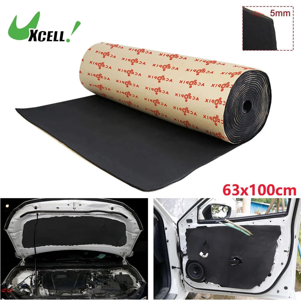 Car Acoustic Foam Sound Insulation Mat Black-5mmx200cmx50cm
