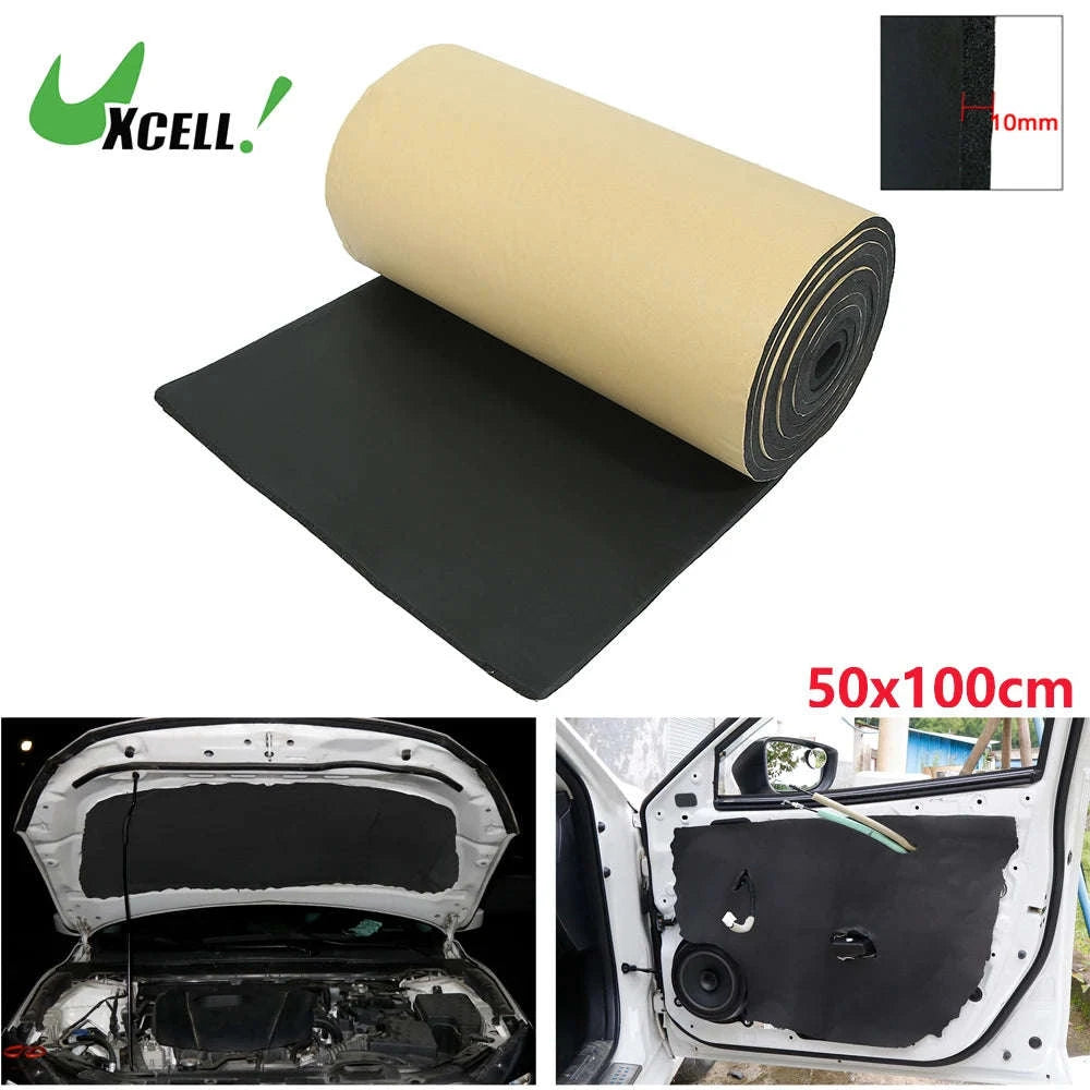 Car Acoustic Foam Sound Insulation Mat Black-5mmx200cmx50cm