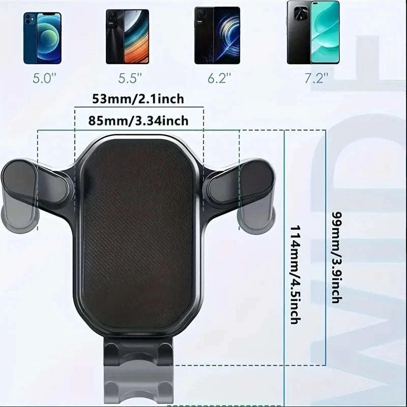 Car Air Vent Clip Phone Holder for 4.7-6.7 Inch Devices-black