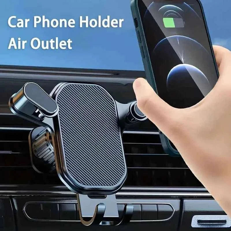 Car Air Vent Clip Phone Holder for 4.7-6.7 Inch Devices-black