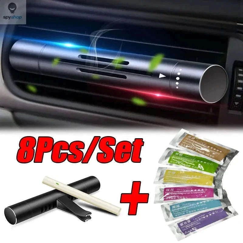 Car Air Vent Perfume Clip Set with Adjustable Fragrance Control-Red 8Pcs Set
