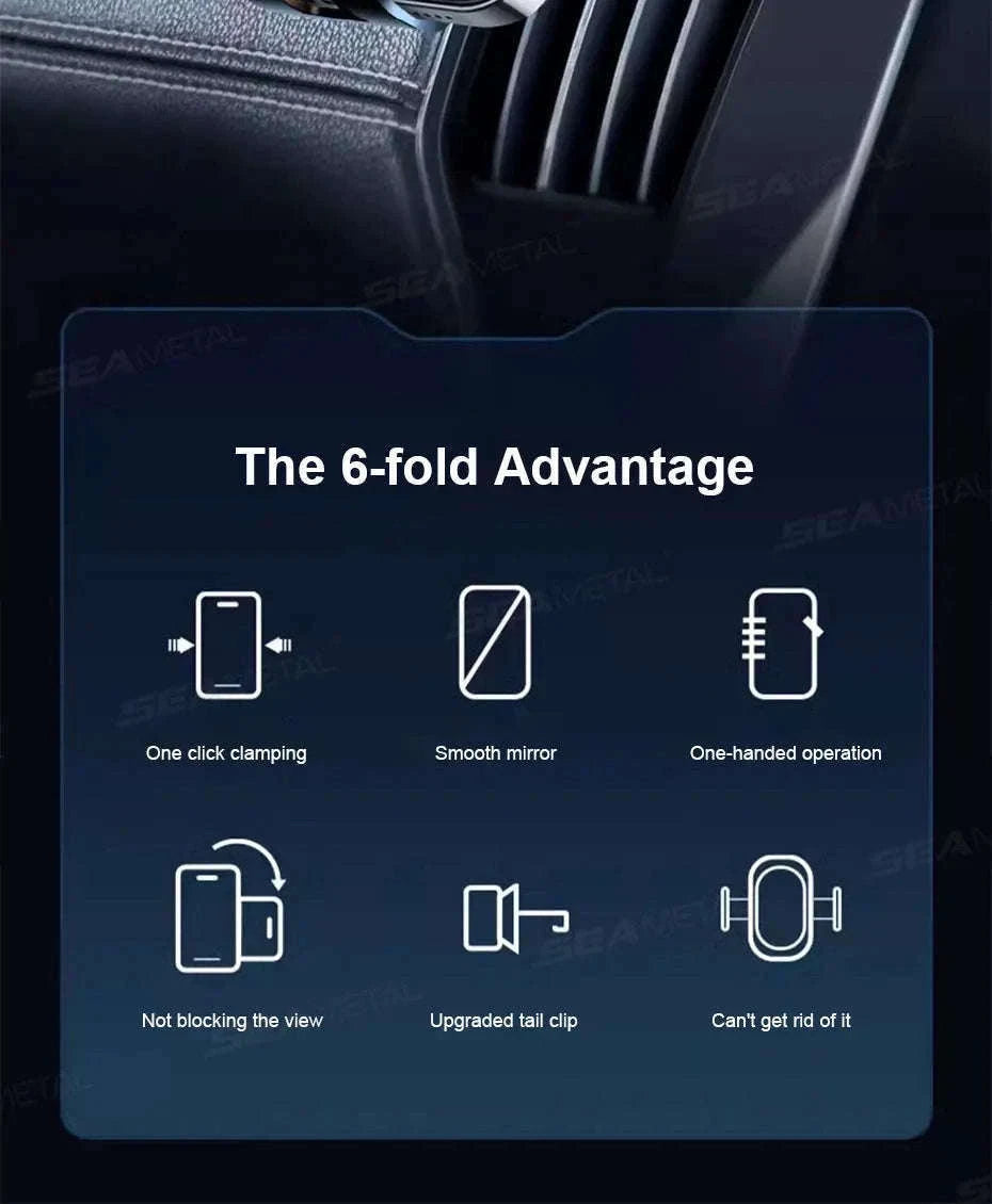 Car Air Vent Phone Holder 360-Degree Rotation Stable Phone Mount for 4.7-7.2in Smartphones-Long