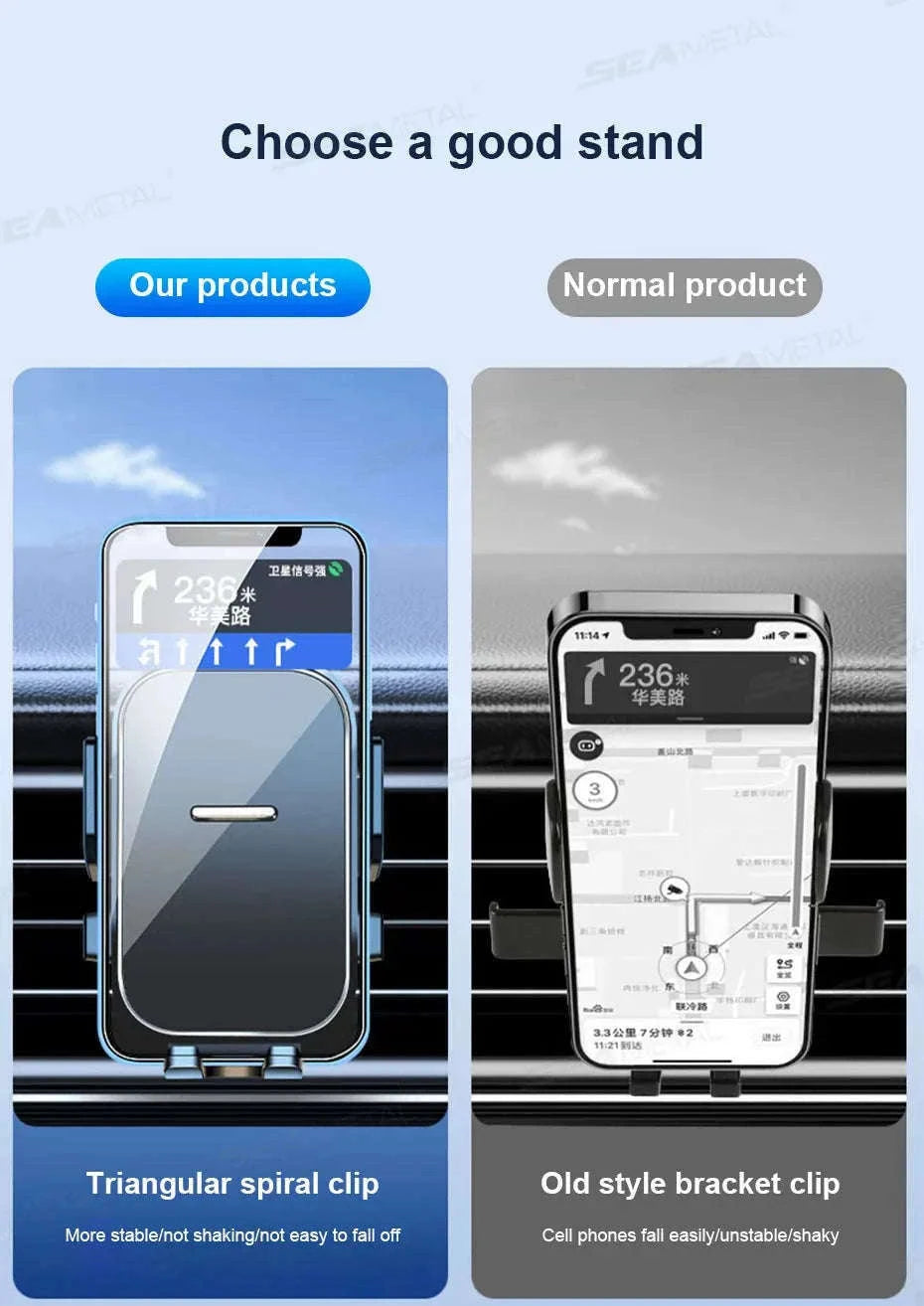 Car Air Vent Phone Holder 360-Degree Rotation Stable Phone Mount for 4.7-7.2in Smartphones-Long