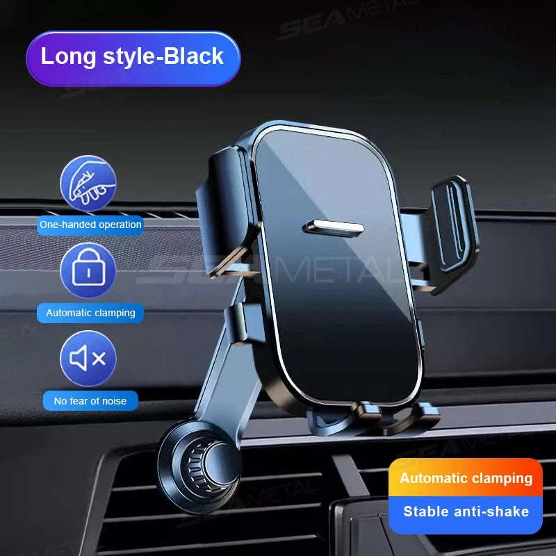 Car Air Vent Phone Holder 360-Degree Rotation Stable Phone Mount for 4.7-7.2in Smartphones-Long
