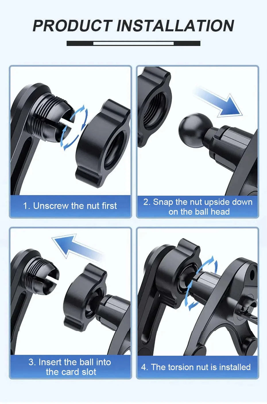 Car Air Vent Phone Holder Anti-Shake Adjustable Mount-Long style 1pc