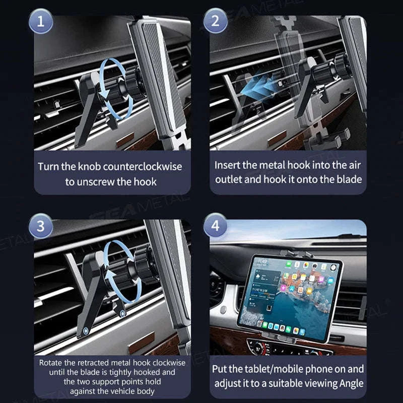 Car Air Vent Tablet Holder for 4.7-12.9 in Devices-1pc