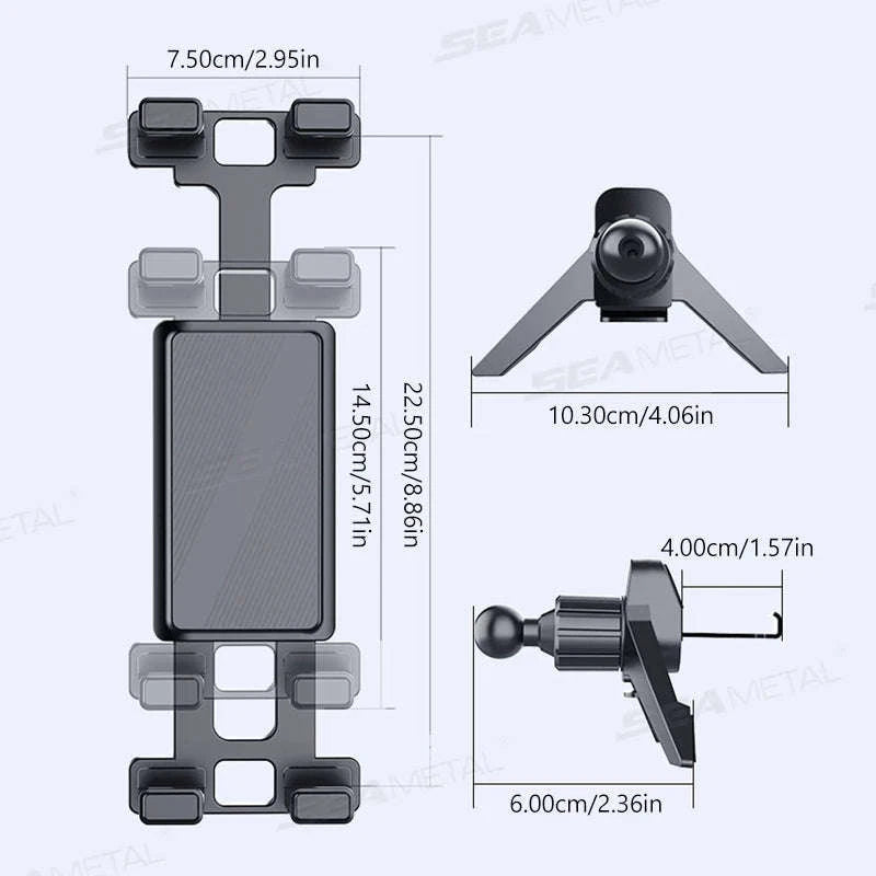 Car Air Vent Tablet Holder for 4.7-12.9 in Devices-1pc