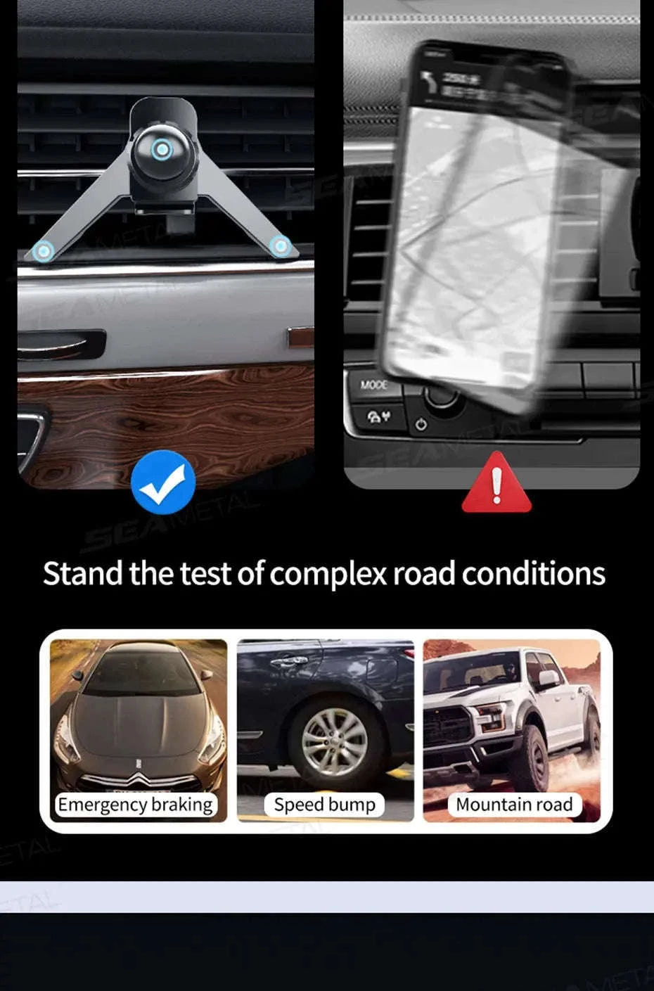 Car Air Vent Tablet Holder for 4.7-12.9 in Devices-1pc