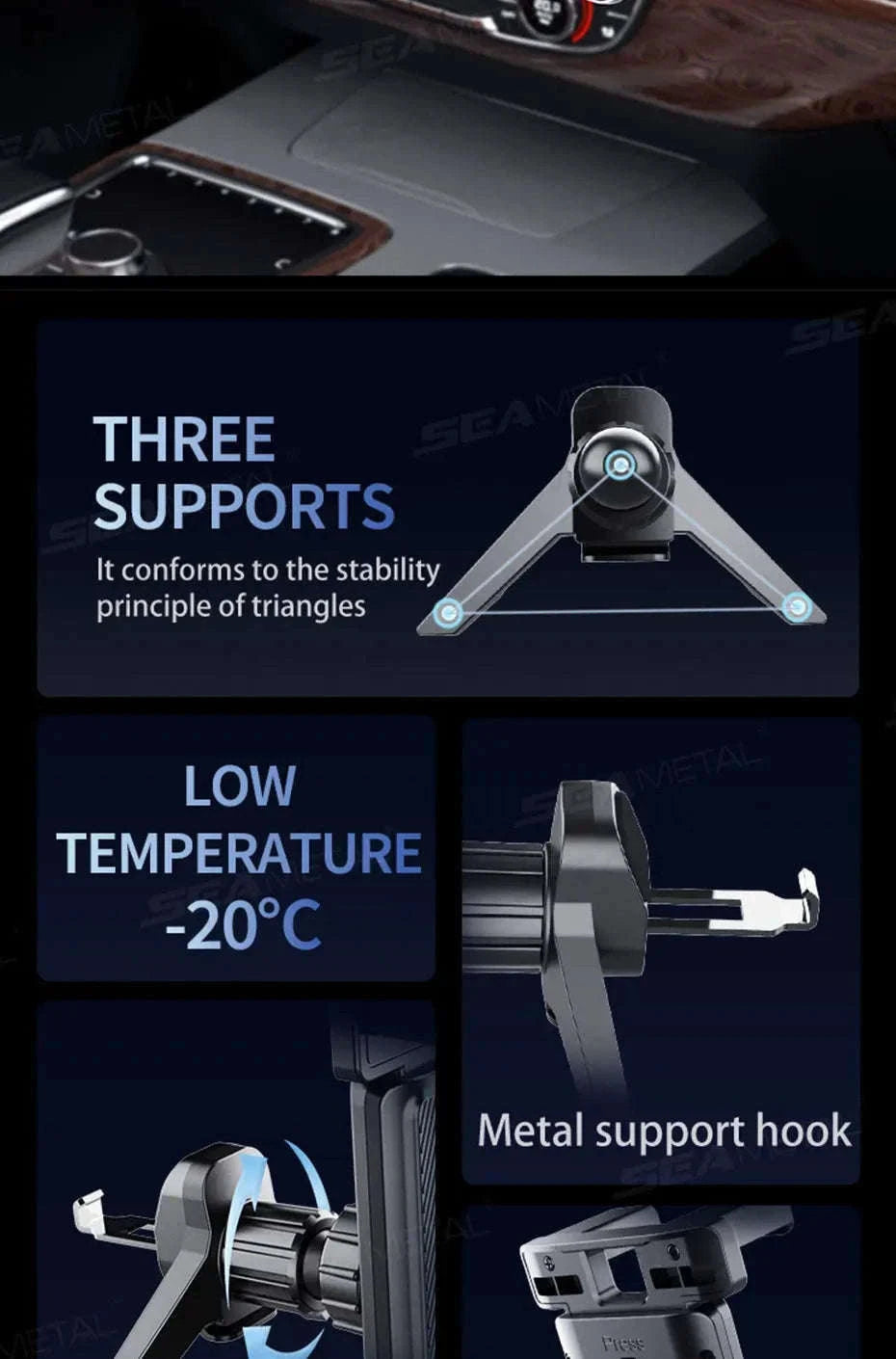Car Air Vent Tablet Holder for 4.7-12.9 in Devices-1pc