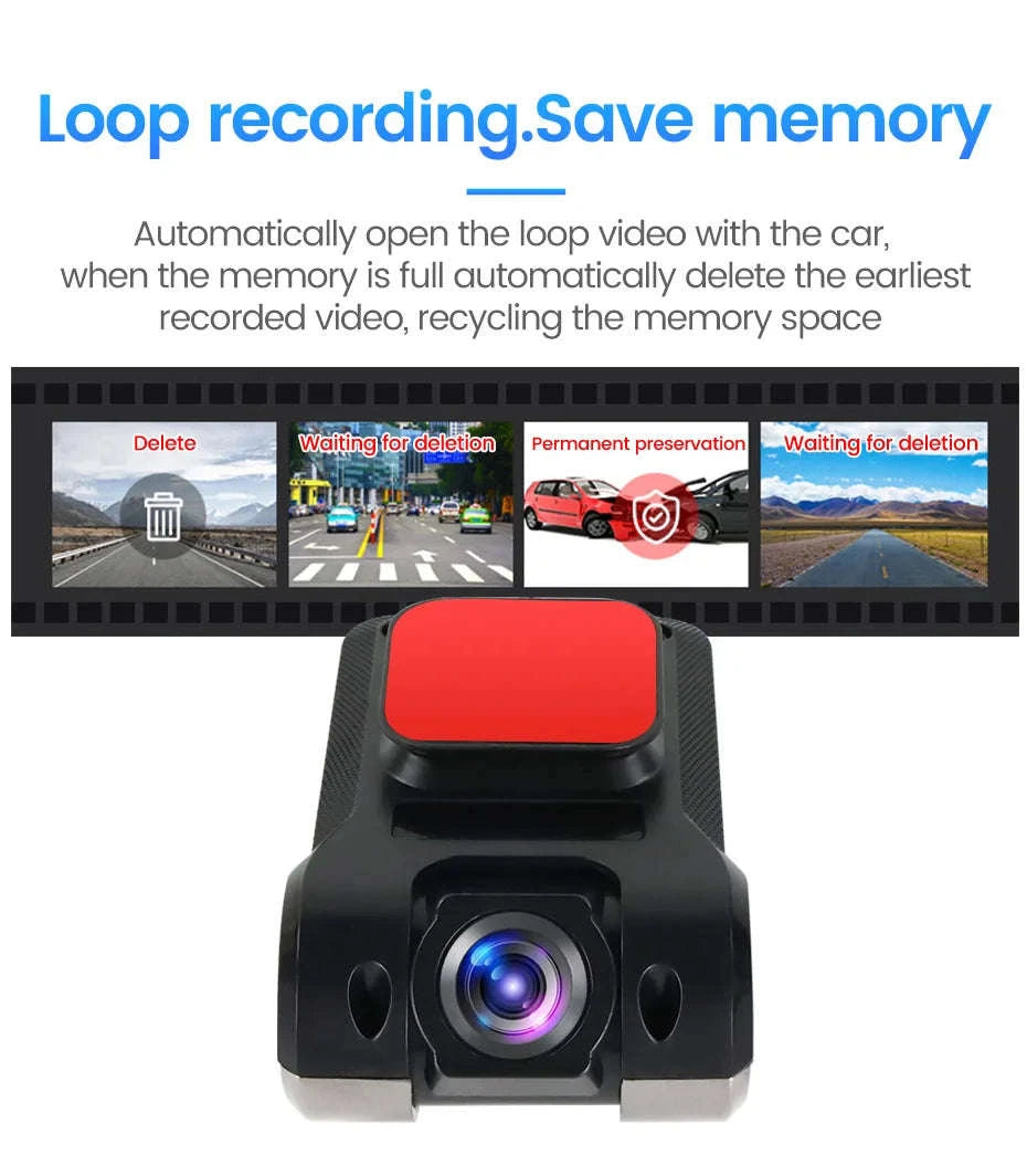 Car Android Navigator USB HD 720P 170° DVR Driving Recorder Media Comes with ADAS Driving Assistance Function Recorder Night-DVR-W6Q / China Mainland