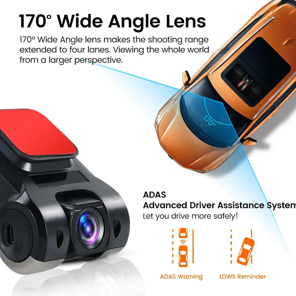 Car Android Navigator USB HD 720P 170° DVR Driving Recorder Media Comes with ADAS Driving Assistance Function Recorder Night-DVR-W6Q / China Mainland