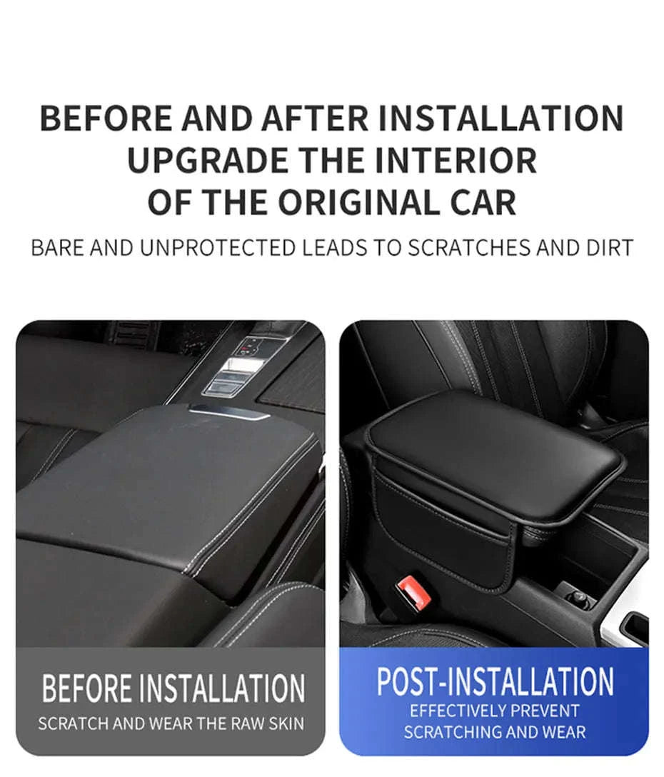 Car Arm Rest Extension Cushion with Storage Bag-Wine