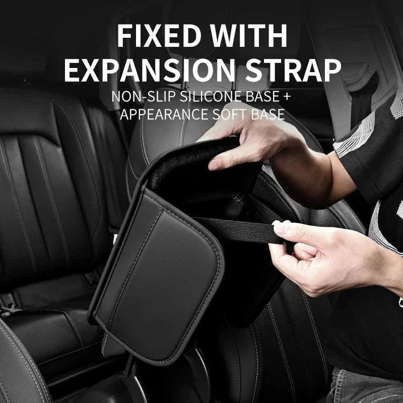 Car Arm Rest Extension Cushion with Storage Bag-Wine