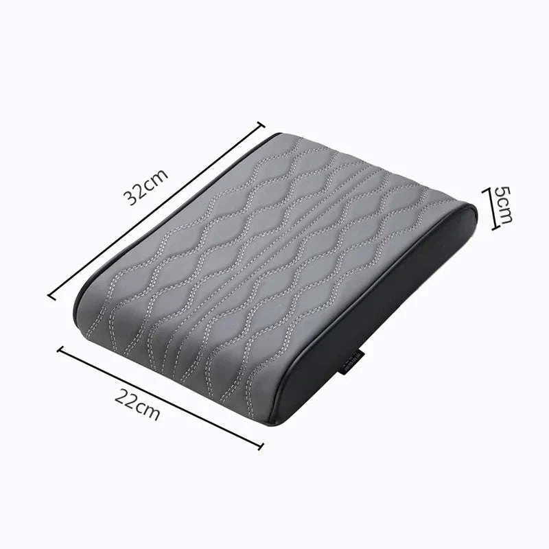 Car Armrest Box Cushion Memory Foam Console Cover-Brown / PU Leather