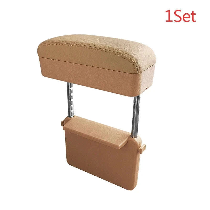 Car Armrest Box Elbow Support Adjustable Seat Gap Organizer Cushion-1 set Black Red
