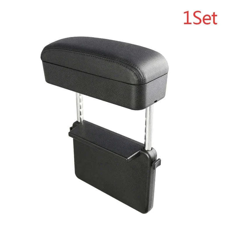 Car Armrest Box Elbow Support Adjustable Seat Gap Organizer Cushion-1 set Black Red