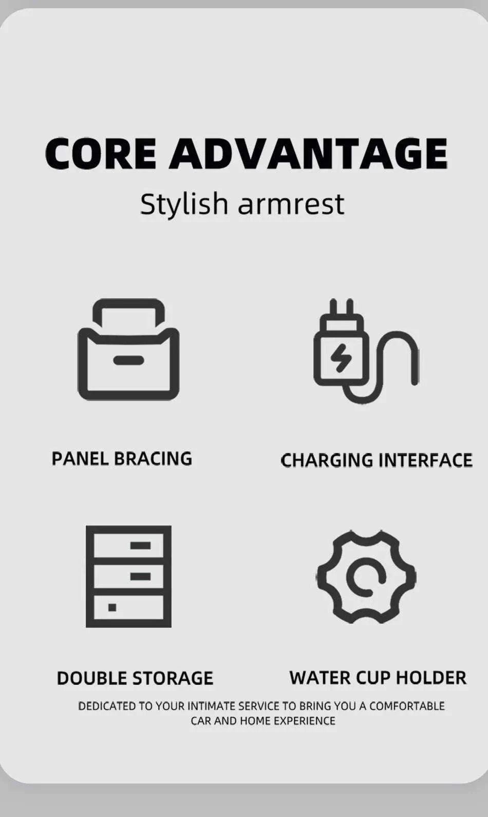 Car Armrest Box for Swift 2005-2024-C3 Black white NOUSB