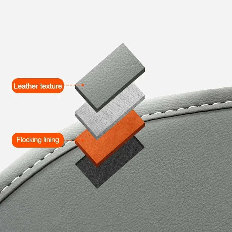 Car Armrest Box Universal Center Console Organizer PU Leather Storage Box Tissue Holder-Beige 1pc