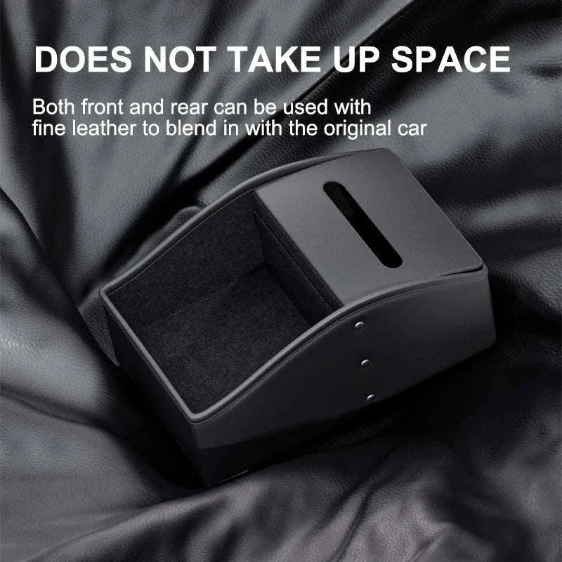 Car Armrest Storage Box with Tissue Holder-Red